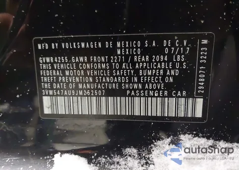 2018 Volkswagen Golf Gti 2.0T Autobahn/2.0T S/2.0T Se z USA, uszkodzony, nr VIN 3VW547AU9JM252507